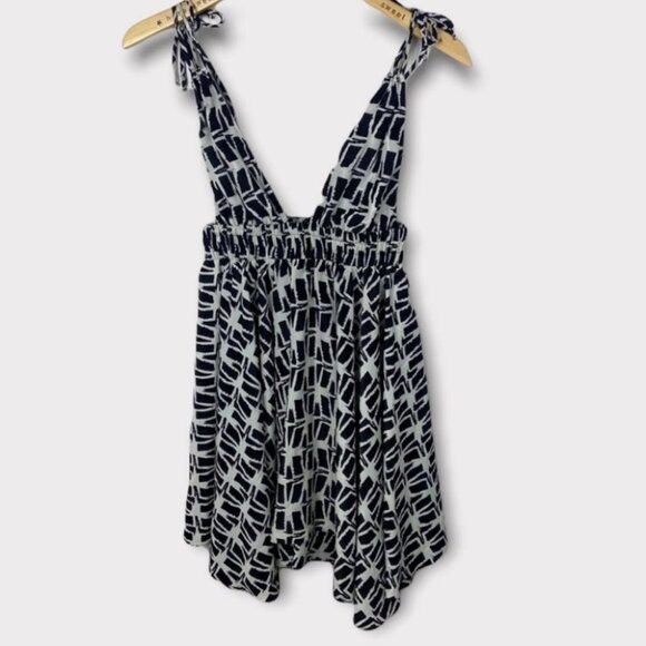 Revolve T Bags Handkerchief Dress Black White Print Size Small Minimalist Boho S - Picture 2 of 7